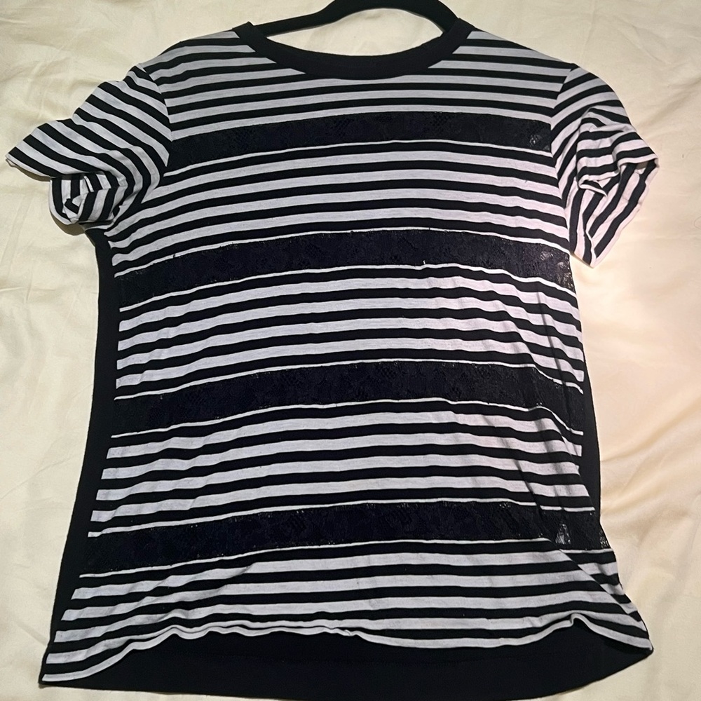 Comme des Garcons Black and White Striped Tee